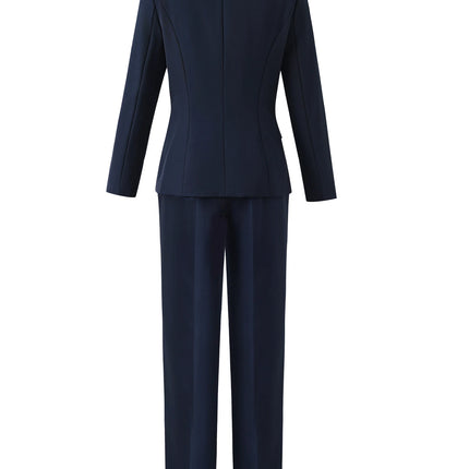 Single-Breasted Notch Lapel Suit Set: Slim-Fit Blazer & Formal Trousers, Minimalist Commuter Style with Elegant Sophistication