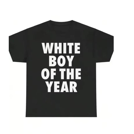 White Boy of The Year Text T-Shirt Women 2026 Funny Meme Graphic Tees Bold Streetwear Cotton Short Sleeve Tops