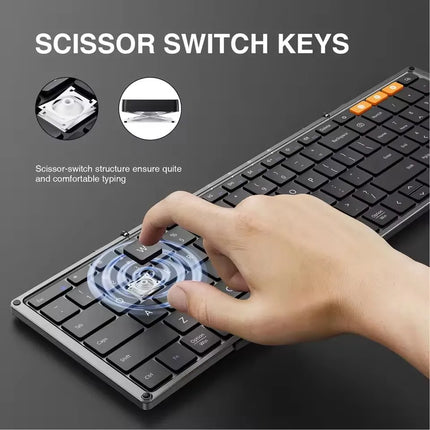 ProtoArc XKM01 Tri-Fold Bluetooth Wireless Keyboard and Mouse Combo Protable Slim 2.4g Full Size 105 Key Foldable - product i