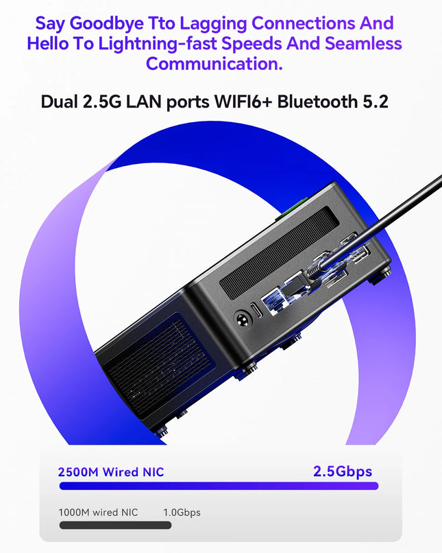 AOOSTAR GEM12+ Mini PC Barebone, AMD Ryzen 7 8845HS, High Performance Mini Desktop PC, Dual USB4 Port - product image 2