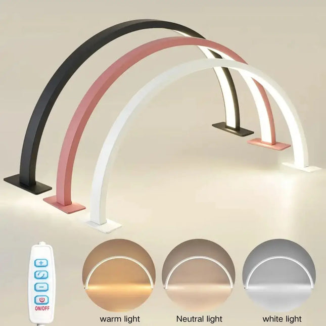 La lámpara de uñas de 1 pieza con forma de media luna tiene brillo y temperatura de color ajustables, adecuada para extender uñas, pestañas y