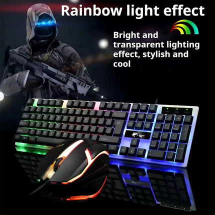 Newly Launched HOT Game Office Universal Light Wired Keyboard And Mouse Set Mechanical Feel Floating High Key Cap - product i
