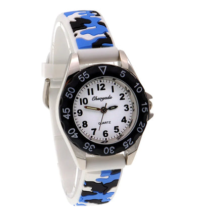 Luminous Hands Boys Girls Fashion Camouflage Silicone Strap Quartz Watches Children Kids Students Digital Cool Waterproof Clocks