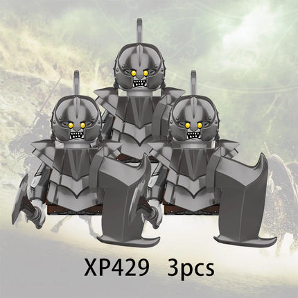 3pcs Lord Rings Elves Orcs Army Dwarf Rohan Mini Action Toy Figures Building Blocks Assembly Toys for Kids Birthday Gift