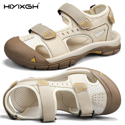Vacation Summer Flats Non-slip Man Sandals New Design Men's Beach Shoes Handmade Leather Sandals Fashion Suitable Casual Shoes