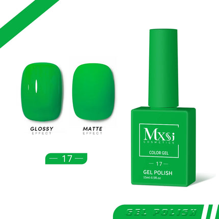 Mxsi 15ml Gel Nail Polish Neon Brown Royal Blue Red Green Pastal Nude Nail Art Varnish Gel Lacquer Top Coat UV Gel Nail Not Set