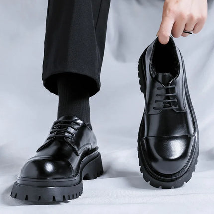 Men's Fashion Business Big Head Shoes Casual Comfortable Versatile Men Leather Shoes Wedding Party GroomHigh Quality Dress Shoes