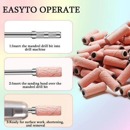3mm 80pcs Mini Zebra Nail Sanding Bands Electric Machine Nail Drill Bits UV Gel Acrylic Polish Remover For Nails Accessory Tool