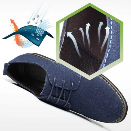 Plus Size 38-48 Men Casual Shoes Men's Suede Shoe Lace Up Blue Oxford Shoes for Men Flats Luxury Breathable Dress Shoes for Male
