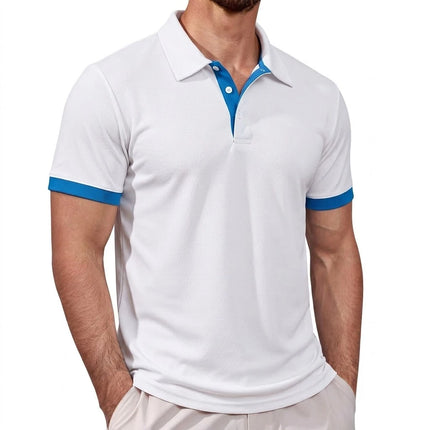 New Short Sleeve Polo Shirt Summer Lapel Shirts Hawaiian Shirts Fitness Sport T-shirts for Men Gym Man Solid Thin Work Shirts