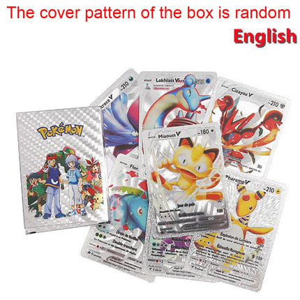 55pcs Pokemon Rainbow Gold Silver Black Foil Vmax Gx Cards Golden Letters English Game  Collection Battle Card Series Gift