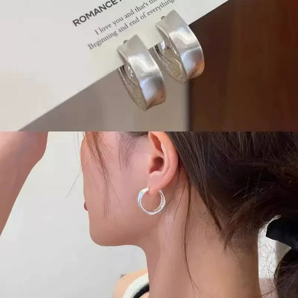 VENTFILLE 925 Sterling Silver Geometry Hoop Earring for Women Minimalism Classic Office Versatile Fashion Jewelry Gift Dropship