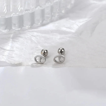 Silver Color Simple Small Rose Star Stud Earrings Tragus Cartilage for Women Hypoallergenic Daily Wear Ear Piercing Jewelry Gift