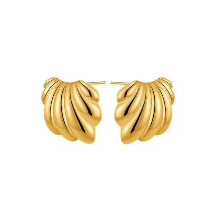 Trendy Stainless Steel Multilayer Circle Twist Knot Earrings for Women Texture Mixed Color Gold Plated Statement Earring Bijoux