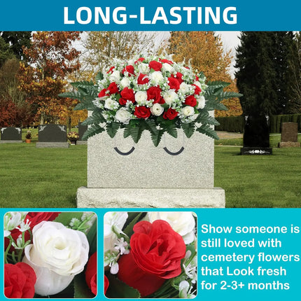 Cemetery Headstone Flower Saddle - artificial flowers for outdoor memorial (photo 4 of 12)