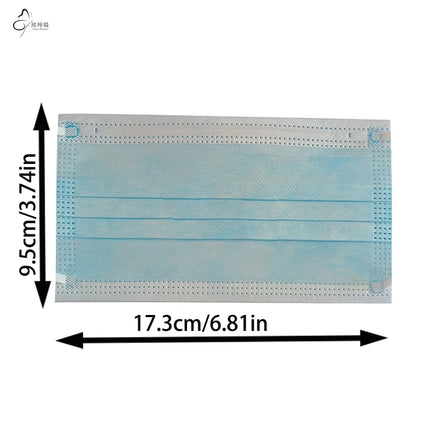 100PCS Blue Big Size Disposable Face Masks 3-Layer Non-Woven Meltblown Material Anti-Dust Individual Packing