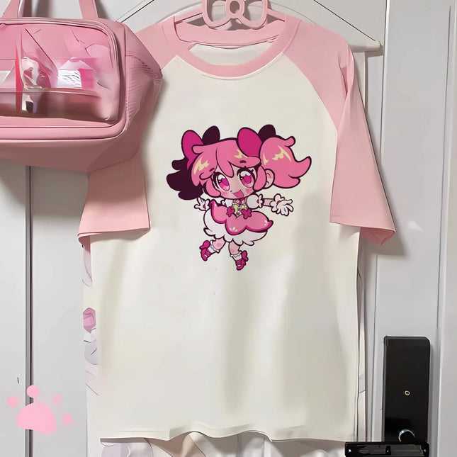 Madoka Magica T-Shirt Damen Harajuku T-Shirts weibliche Comic-Kleidung