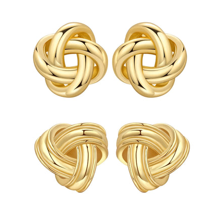 Orstarry S925 Sterling Silver 18k Gold Classic Knot Stud Earrings For Lady S925 Jewelry Party Anniversary Trendy Gifts