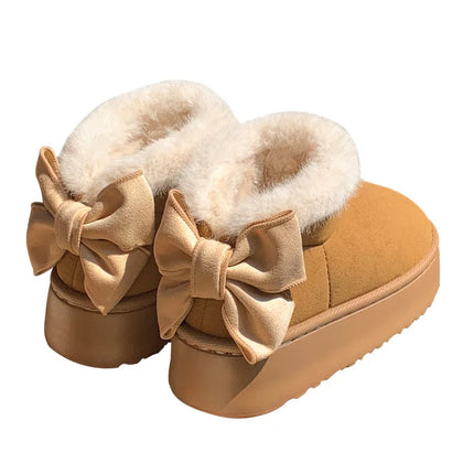Thick Soled Cotton Slippers For Women Ankle Boots 2024 Winter Outdoor Wear Warm Fashionable Non Slip Snow Boots