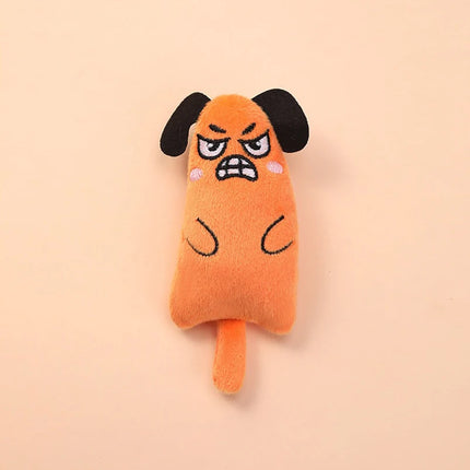 Cartoon cat and dog toy Bite resistant puppy plush doll Cat grinding teeth cleaning interactive toy