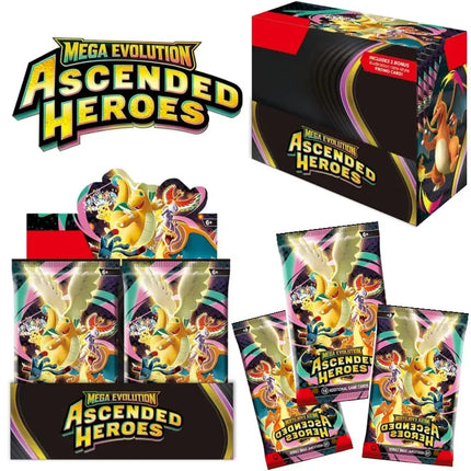 10/30/60/360PCS English Pokémon TCG: Mega Evolution Perfect order Phantasmal Flames Ascended Heroes Booster Box Pokemon card