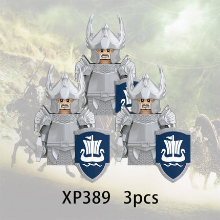 3pcs Lord Rings Elves Orcs Army Dwarf Rohan Mini Action Toy Figures Building Blocks Assembly Toys for Kids Birthday Gift