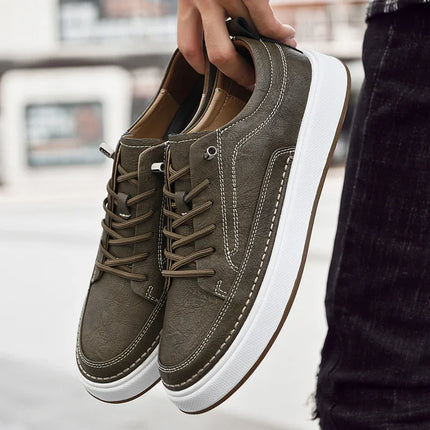 Italian Brand Men's  Genuine Leather Shoes Comfortable Soft Sole Insole 6 Centimeters Men's Casual Oxford Shoes Outdoor Sneakers