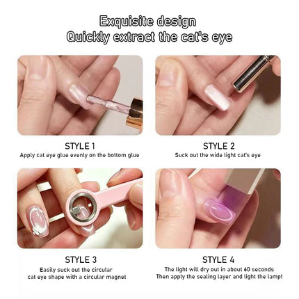 Halo Cat Eye Nail Magnet Ring Magnetic Tool with Handle for Cat Eye Gel Polish DIY Nail Art Manicure Tools