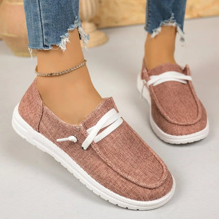 Women Canvas Shoes Women Casual Sneakers Breathable Loafers Comfortable Solid Color Soft Sole Shoes