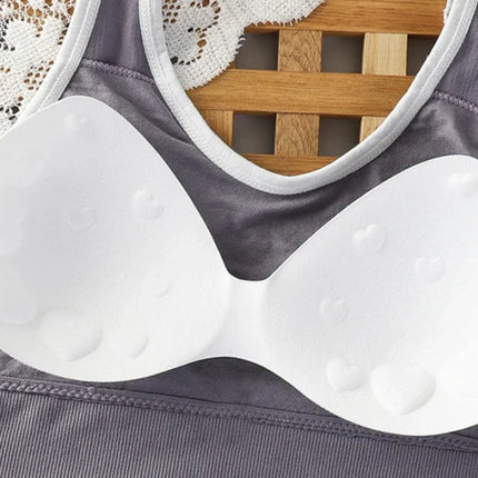 U-Shaped Women's Seamless Yoga Bra D Letter Push Up Sports Top Shockproof Crop Top Anti-sweat Fitness Underwear All-Match Vest
