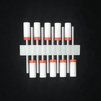 10 Ceramic Drill Bits, Milling Cutters, Rotating Nail Polish Grinding Machine Accessories, Overflow Removal Tool Accessories