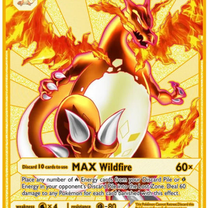 999999 Points HP Pokemon Metal Card Charizard Golden Metal Super Cards English Card Mewtwo Vmax Mega Anime Game Collection Gifts