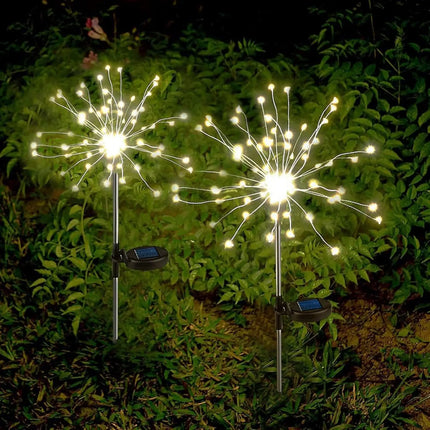 Solar Lights for Outdoor Garden 60/200/420LED Dandelion Lighting Stake Solar Firework Light for Christmas Halloween Lawn Decor