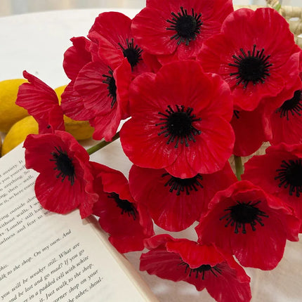 Red Poppy Flowers - artificial flowers for bouquets (photo 3 of 7)