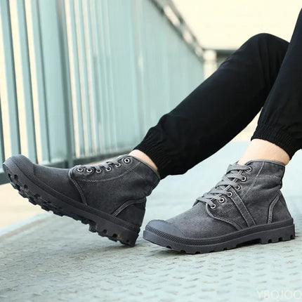 Canvas Shoes Men's Casual High-top Shoes Men's Thick-soled Shoes Comfortable Sports Shoes Men's Retro Casual Shoes Boots
