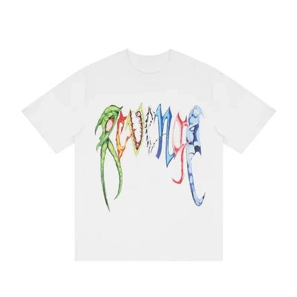 Gothic Font T-Shirt 2D Metal Effect Graphic Tee, Black Streetwear Bold Letter Print Tops for Men Women Casual men clothing