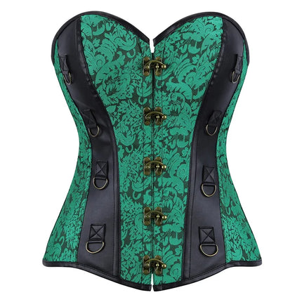 Steampunk Overbust Corset Retro Gothic Clothing Women Clubwear Bustiyer Corselet