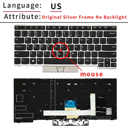 Spanish Russian Backlit Laptop Keyboard For Lenovo Thinkpad E480 E485 E490 E495 L380 L390 L490 L480 T490 T495 01YP280 01YP320