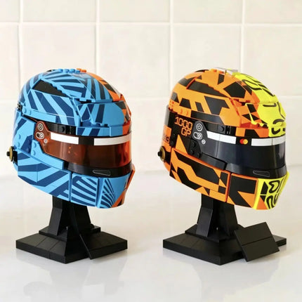 2026 Popular Racing Car Fleet Racing Driver Lewis Charles Oscar Lando Helmet Building Block Puzzle Model Toy For Ornament Gift