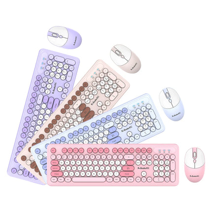 K-Snake WK200 Wireless Keyboard Mouse Set Cute Punk Keycap USB Wireless Business Keyboard Mouse Set Laptop Typing - product i