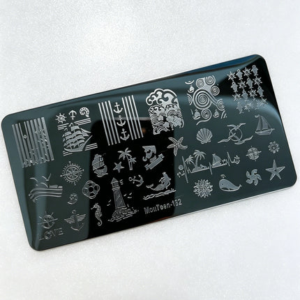 MouTeen263 Nail Stamping Plate Cursive English Word & Phrase Design Nail Art Template Romantic Letter Manicure Printing Tool