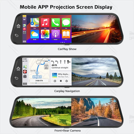 4K HD Car DVR Touch Screen Carplay & Android Auto Dash Cam Night Vision Video Recorder Driving Recorder