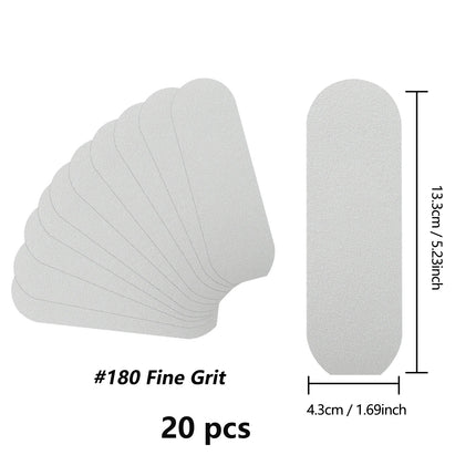 20PCS #80 180 Foot Rasp Profession Feet Care Hard Dead Skin Callus Remover Pedicure File Replacement For Stainless Steel Handle