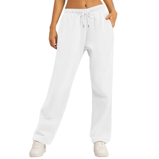 autumn winter Women's Solid Color Sweatpants Daily casual Pants Women's Wide Leg pants Comfortable loose Drawstring Women's Trou