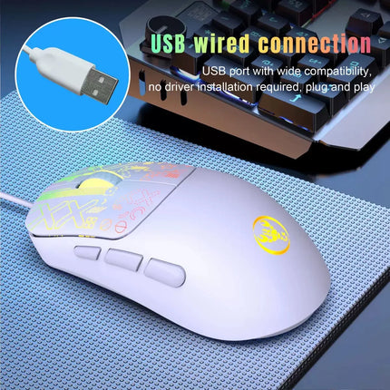 RGB Backlit Wired Gaming Keyboard Mouse Combo (68-Key) - product image from BSM MART