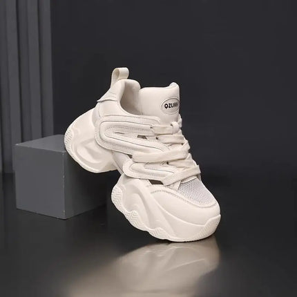 Women's Yellow Platform Sneakers Chunky Women Thick Sole Sports Shoes Breathable Casual Shoes Mesh Walking Shoes Ladies Sneakers