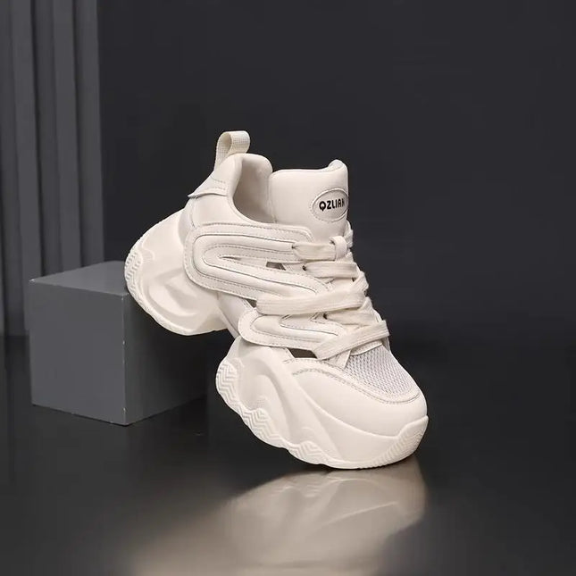 Women's Yellow Platform Sneakers Chunky Women Thick Sole Sports Shoes Breathable Casual Shoes Mesh Walking Shoes Ladies Sneakers