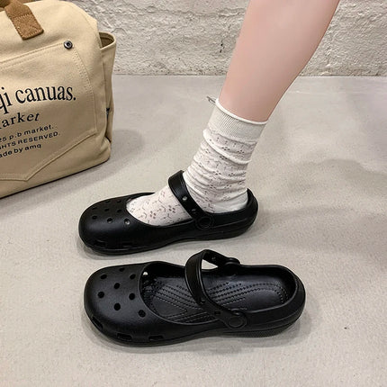 A Pair of Summer Women's Wear-Resistant Non-Slip Clogs, New Sports Fashion Beach Shoes, Thick-Soled Comfortable Simple Women's Shoes for Outdoor Wear