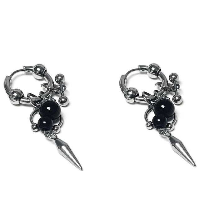 Y2K Spike Rivet Ball Pearl Hoop Earrings for Women Stainless Steel Punk Pointed Drop Earrings Gothic - product image 8