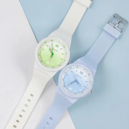 Pink Quartz Children Watches Silicone Strap Waterpoof Blue Analog Teenage Wriwtches for Girls Boys